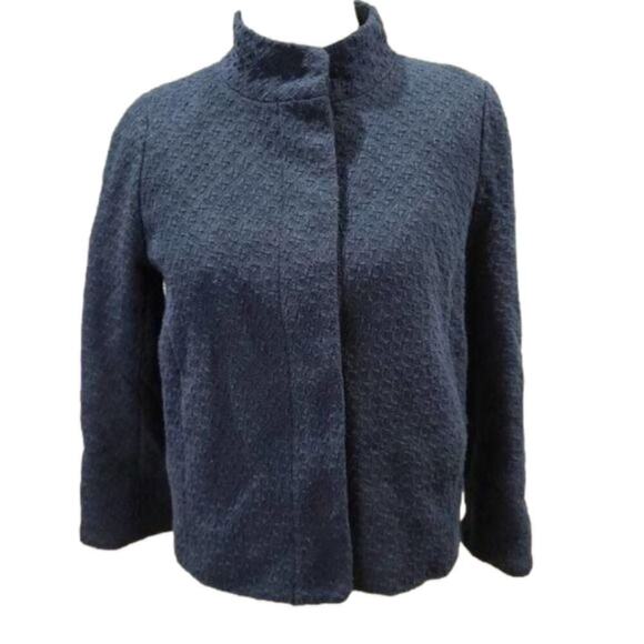 Isaac Mizrahi Navy Blue coat with printed - Picture 1 of 13
